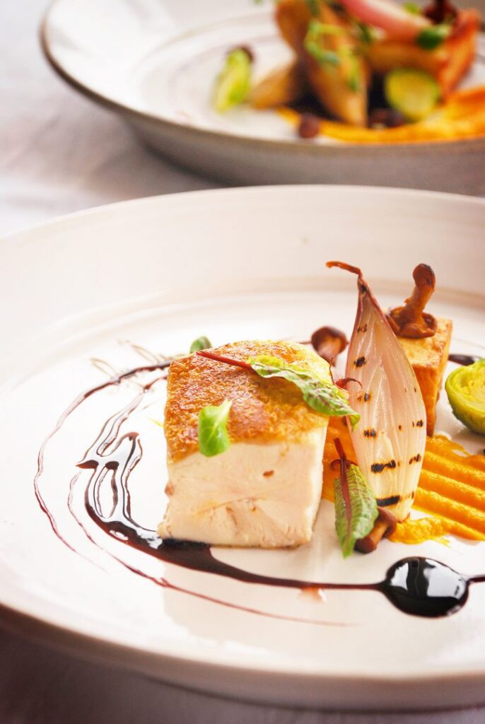 kycklingbröst med pommes fondant och rödvinssås