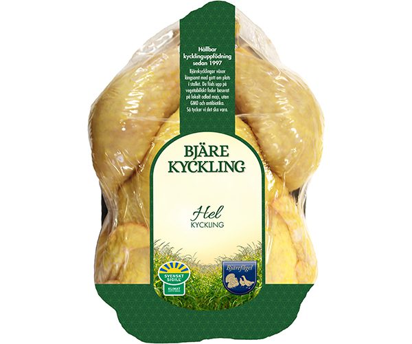 Hel kyckling från Bjärefågel, paketerad.