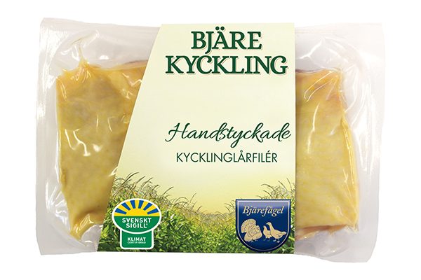 Paketerade kycklinglårfiléer från Bjärefågel.