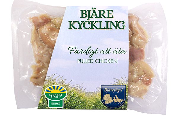 Paketerad pulled chicken från Bjärefågel.