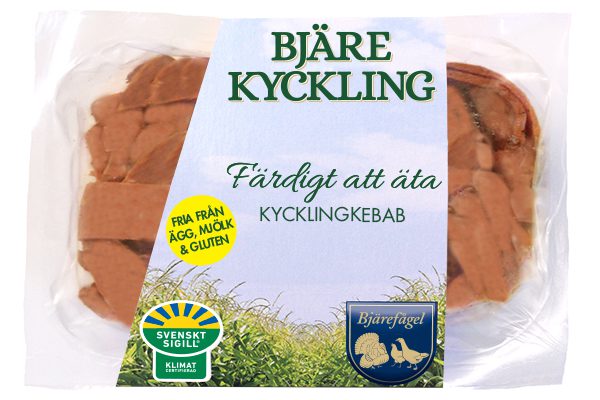 Paketerad kycklingkebab från Bjärefågel.