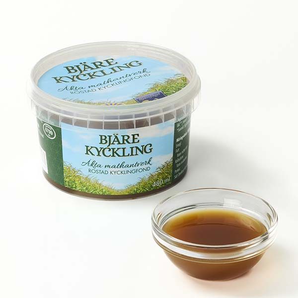 Färsk rostad Bjärekycklingfond, i burk