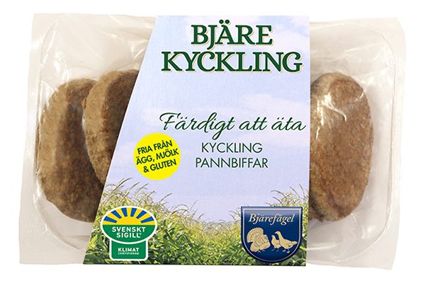 Paketerade kycklingpannbiffar från Bjärefågel.